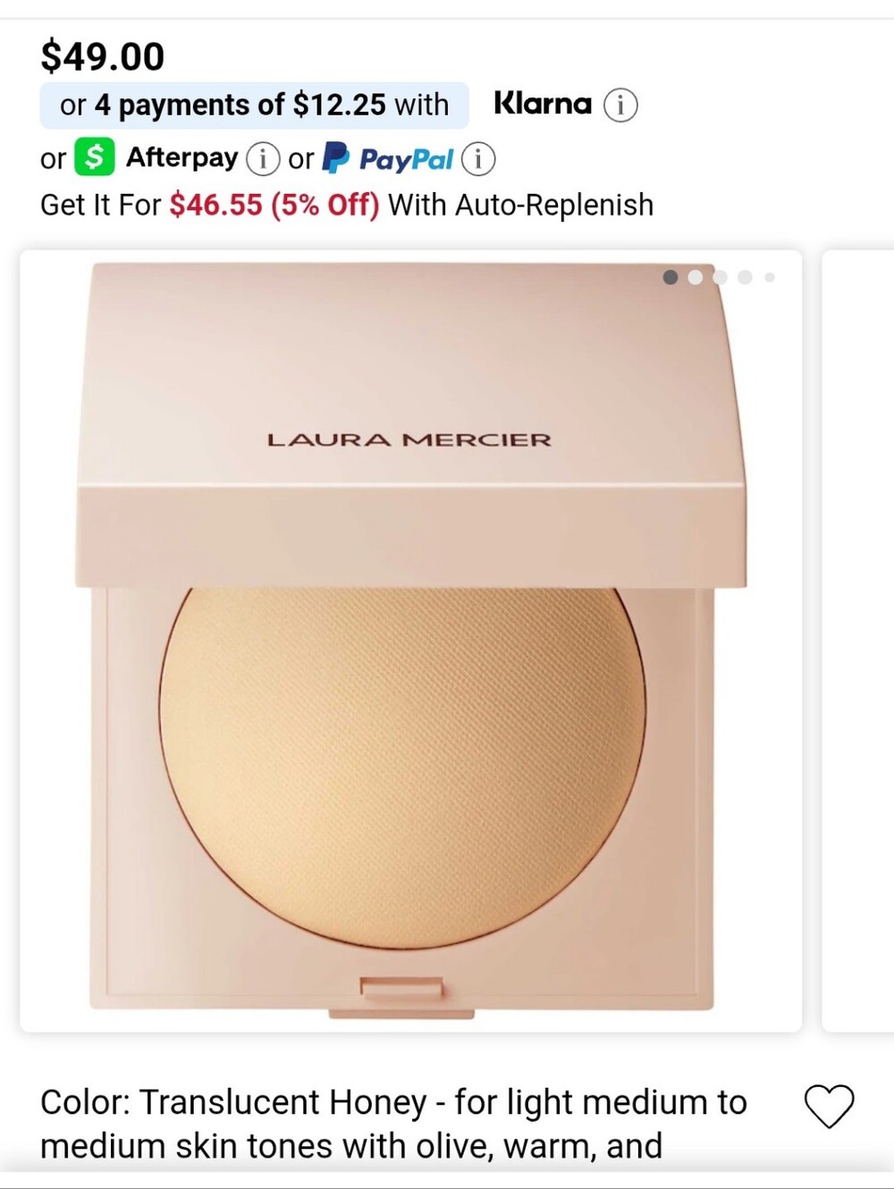 laura mercier- Translucent Honey Face Powder